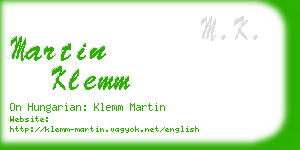 martin klemm business card
